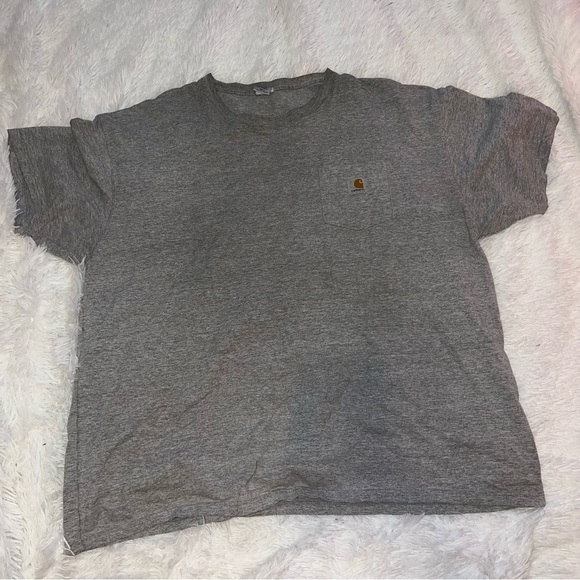 Vintage Carhartt Gray Short Sleeve size 2XL Mens Work Shirt - Picture 2 of 4